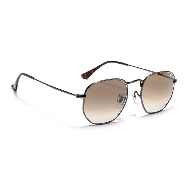Malana |  Brown & Clear Round Sunglasses | Brown Frame - MG7576