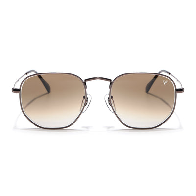 Malana |  Brown & Clear Round Sunglasses | Brown Frame - MG7576