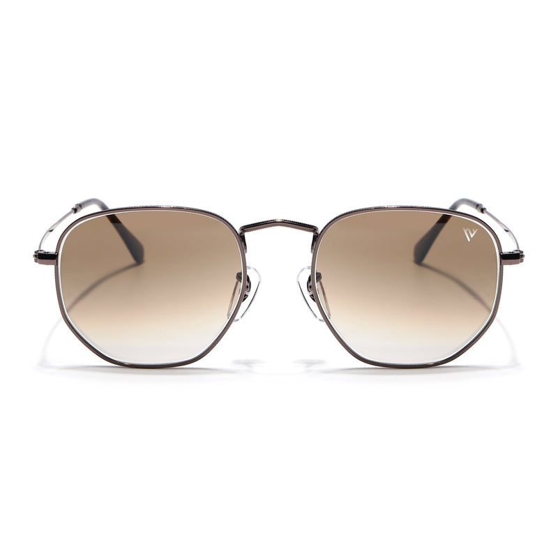 Malana |  Brown & Clear Round Sunglasses | Brown Frame - MG7576