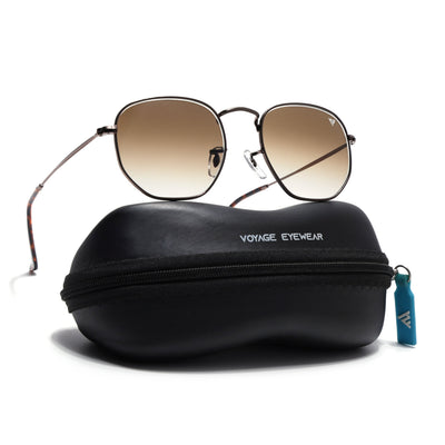 Malana |  Brown & Clear Round Sunglasses | Brown Frame - MG7576