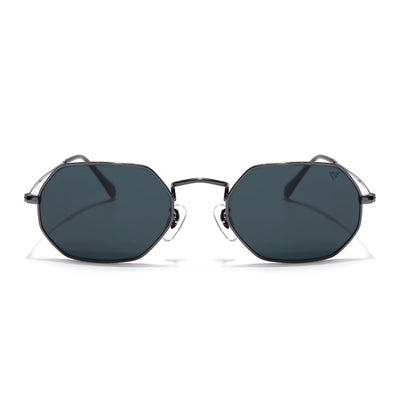 Malana | Black Hexagonal Sunglasses | Grey Frame - MG7565