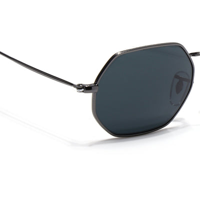 Malana | Black Hexagonal Sunglasses | Grey Frame - MG7565