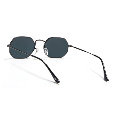 Malana | Black Hexagonal Sunglasses | Grey Frame - MG7565