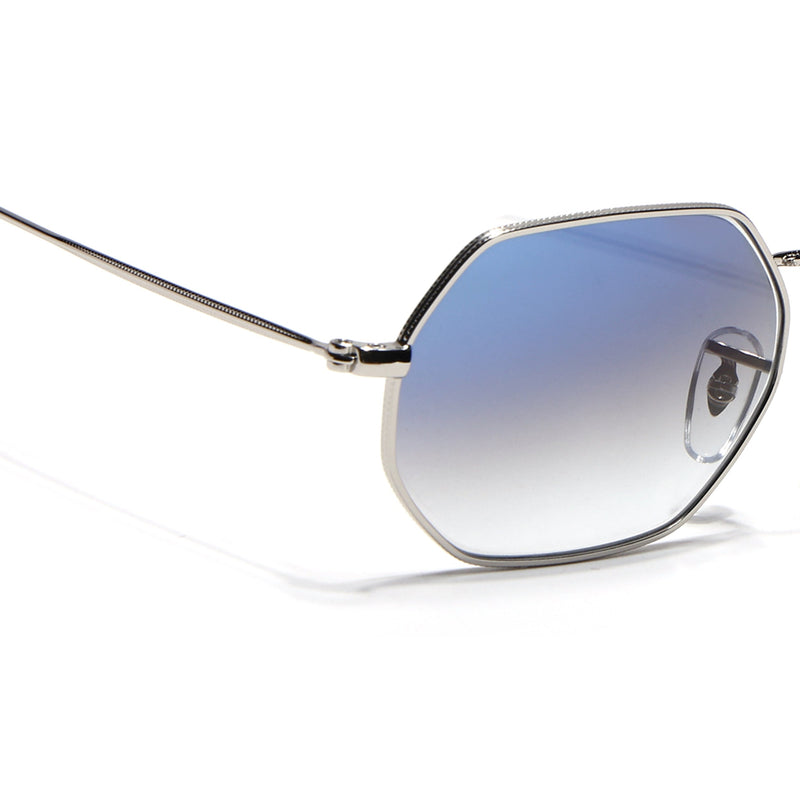 Malana | Blue & Clear Hexagonal Sunglasses | Silver Frame - MG7567