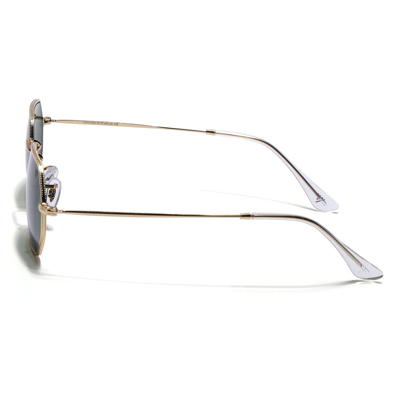 Malana | Olive Hexagonal Sunglasses | Golden Frame - MG7569