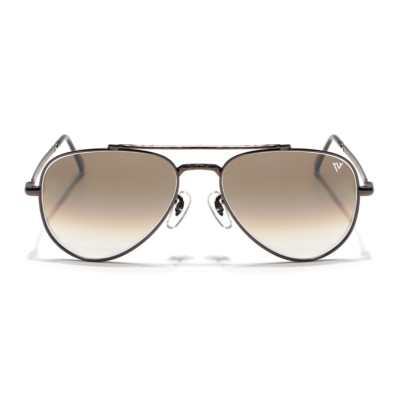 Malana | Brown & Clear Aviator Sunglasses | Brown Frame - MG7624