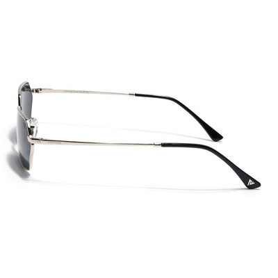 Malana | Black Hexagonal Sunglasses | Silver Frame - MG7632