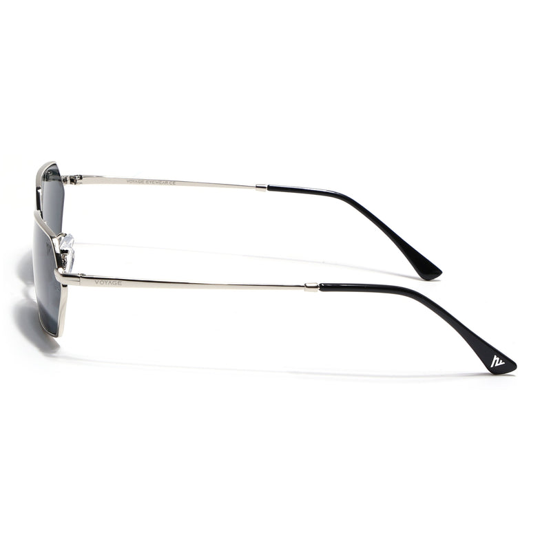 Malana | Black Hexagonal Sunglasses | Silver Frame - MG7632