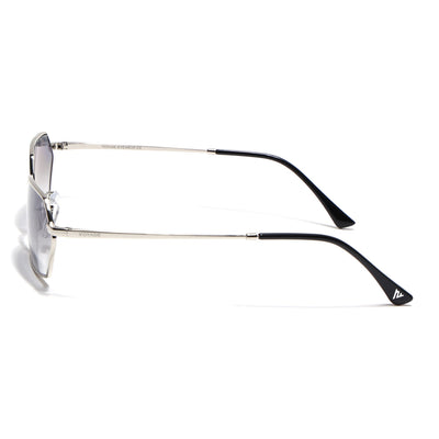 Malana | Blue & Clear Hexagonal Sunglasses | Silver Frame - MG7633