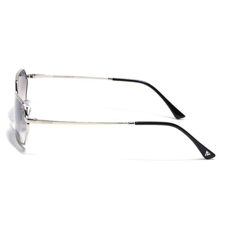 Malana | Blue & Clear Hexagonal Sunglasses | Silver Frame - MG7633