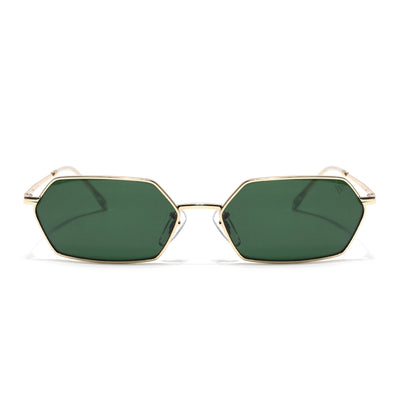 Malana | Green Hexagonal Sunglasses | Golden Frame - MG7634