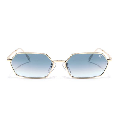 Malana | Grey & Clear Hexagonal Sunglasses | Golden Frame - MG7635