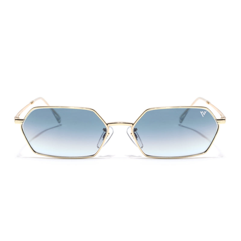 Malana | Grey & Clear Hexagonal Sunglasses | Golden Frame - MG7635