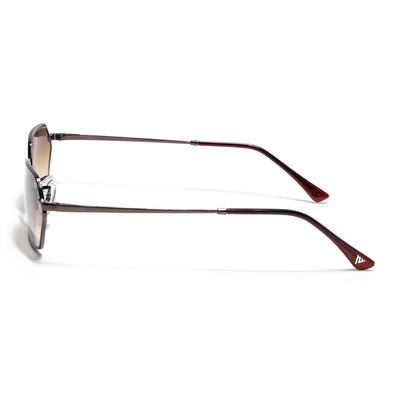Malana | Brown & Clear Hexagonal Sunglasses | Brown Frame - MG7636