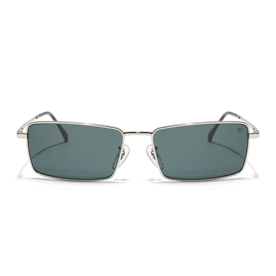 Malana | Black Rectangle Sunglasses | Silver Frame - MG7739