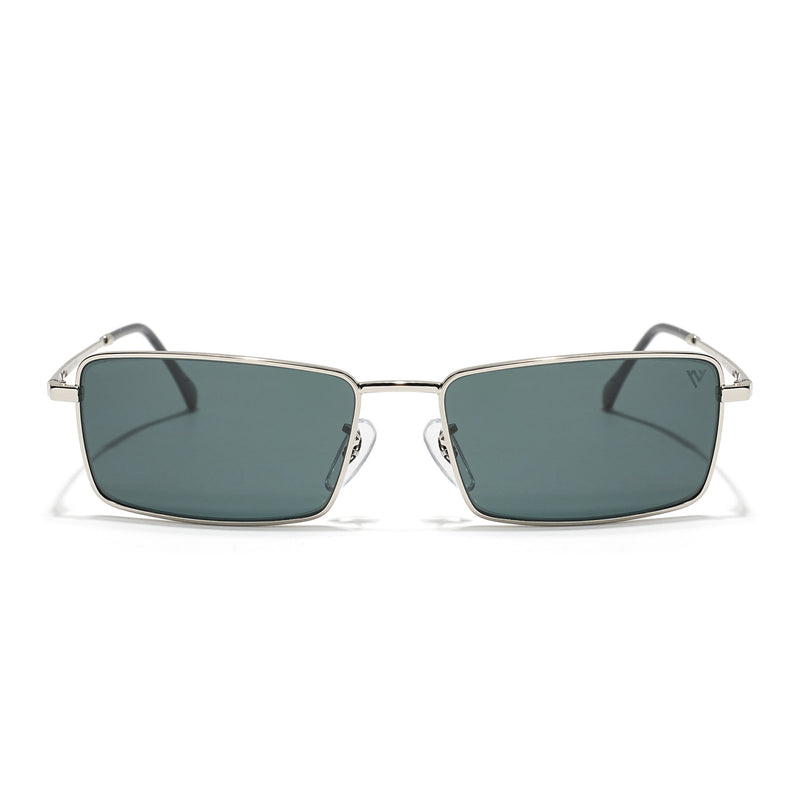 Malana | Black Rectangle Sunglasses | Silver Frame - MG7739