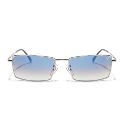 Malana | Blue & Clear Rectangle Sunglasses | Silver Frame - MG7740