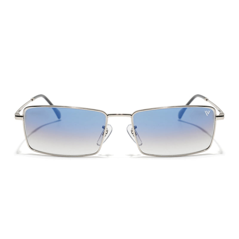 Malana | Blue & Clear Rectangle Sunglasses | Silver Frame - MG7740