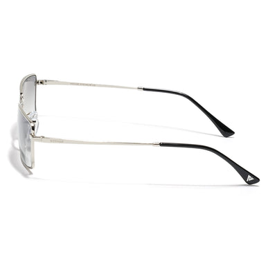 Malana | Blue & Clear Rectangle Sunglasses | Silver Frame - MG7740