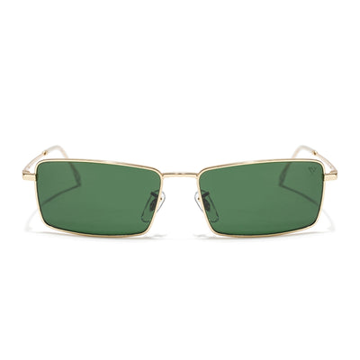 Malana | Green Rectangle Sunglasses Olive Lens | Golden Frame - MG7742