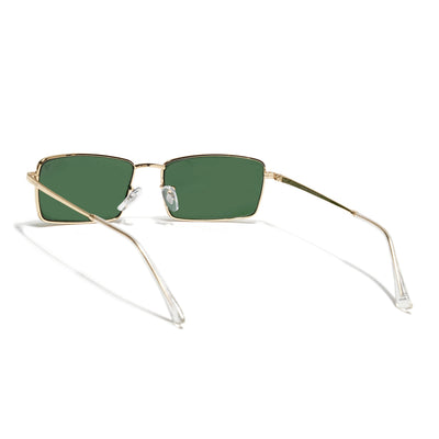 Malana | Green Rectangle Sunglasses Olive Lens | Golden Frame - MG7742