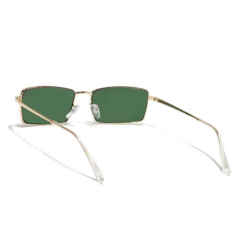 Malana | Green Rectangle Sunglasses Olive Lens | Golden Frame - MG7742