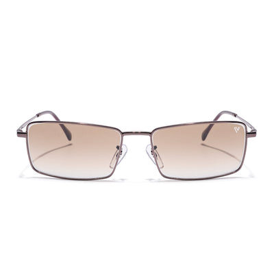 Malana | Brown & Clear Rectangle Sunglasses | Brown Frame - MG7743