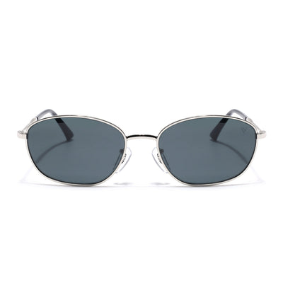 Malana | Black Oval Sunglasses | Silver Frame - MG7626