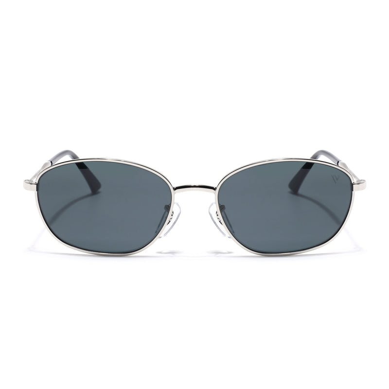 Malana | Black Oval Sunglasses | Silver Frame - MG7626