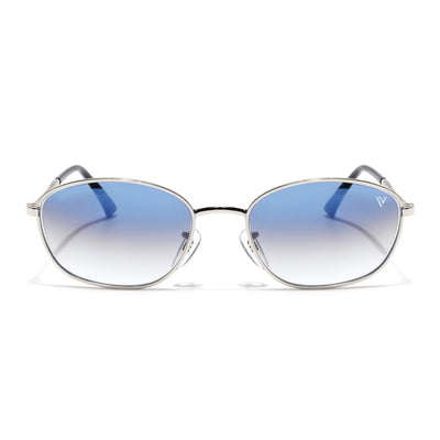 Malana | Blue & Clear Oval Sunglasses | Silver Frame - MG7627