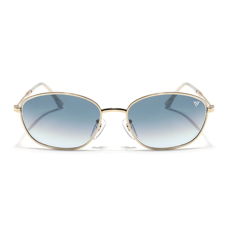 Malana | Grey & Clear Oval Sunglasses | Golden Frame - MG7629