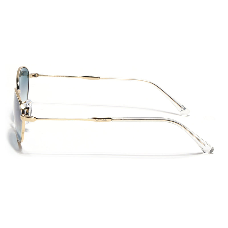 Malana | Grey & Clear Oval Sunglasses | Golden Frame - MG7629
