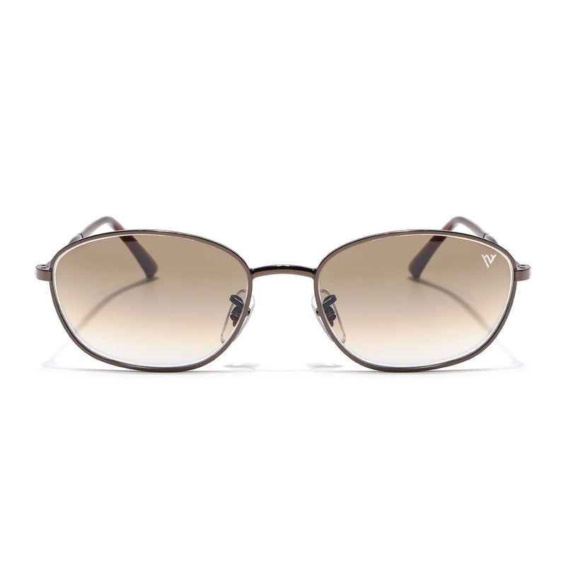 Malana |  Brown & Clear Oval Sunglasses | Brown Frame - MG7630