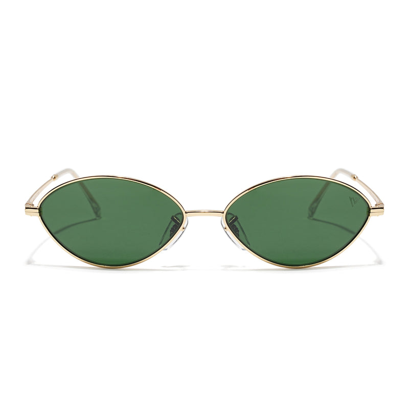 Malana | Green Oval Sunglasses | Golden Frame - MG7748