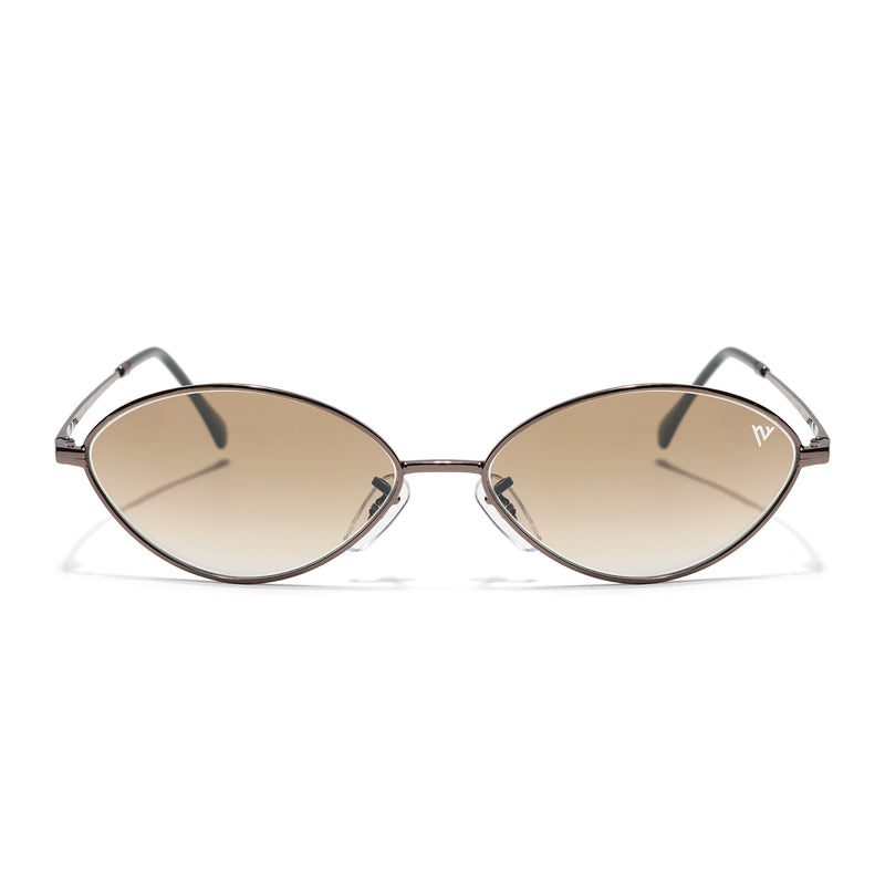 Malana | Brown & Clear Oval Sunglasses | Brown Frame - MG7749
