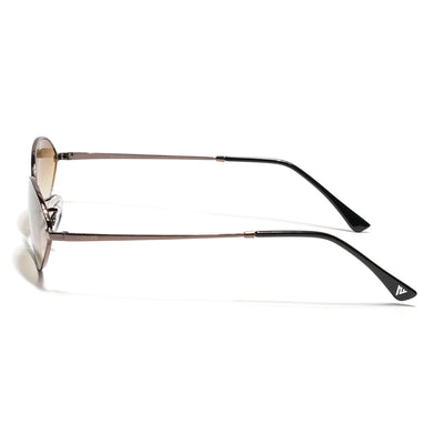 Malana | Brown & Clear Oval Sunglasses | Brown Frame - MG7749