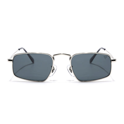 Malana | Black Rectangle Sunglasses | Silver Frame - MG7554
