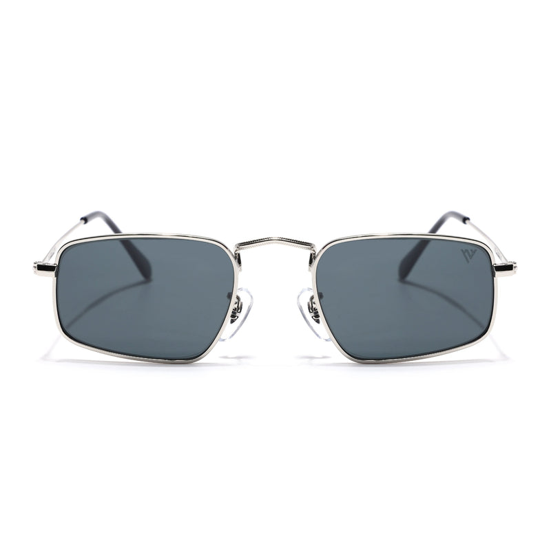 Malana | Black Rectangle Sunglasses | Silver Frame - MG7554