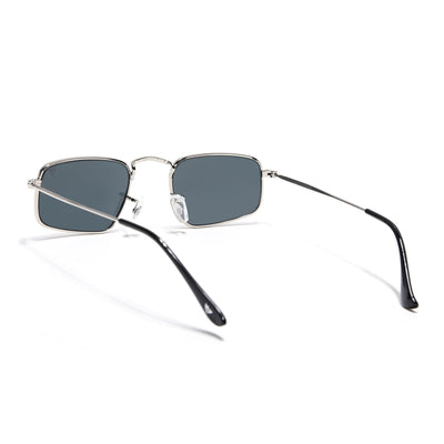 Malana | Black Rectangle Sunglasses | Silver Frame - MG7554
