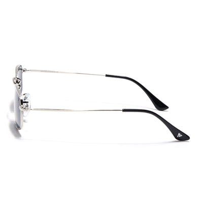 Malana | Black Rectangle Sunglasses | Silver Frame - MG7554