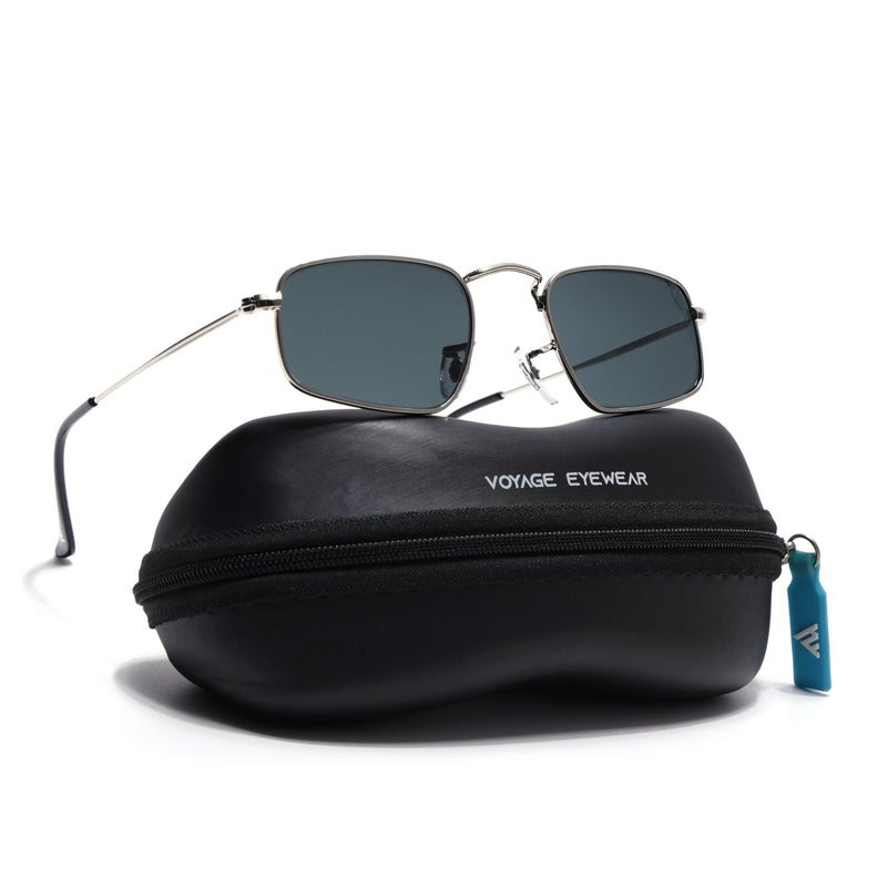 Malana | Black Rectangle Sunglasses | Silver Frame - MG7554