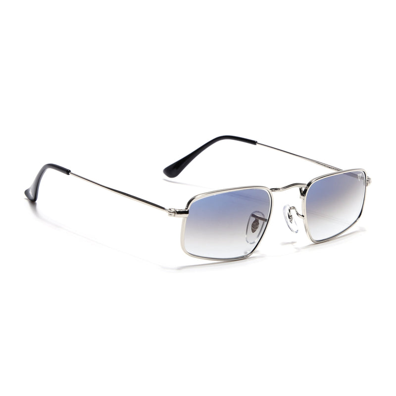 Malana | Blue & Clear Rectangle Sunglasses | Silver Frame - MG7555