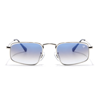 Malana | Blue & Clear Rectangle Sunglasses | Silver Frame - MG7555