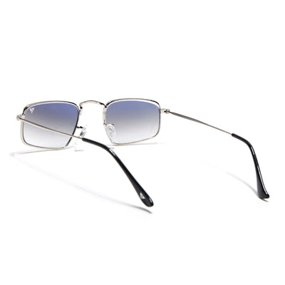 Malana | Blue & Clear Rectangle Sunglasses | Silver Frame - MG7555