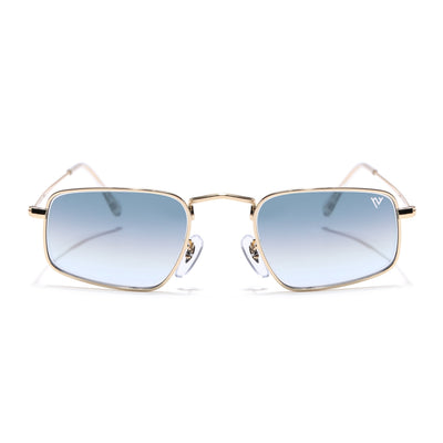 Malana | Grey & Clear Rectangle Sunglasses | Golden Frame - MG7556