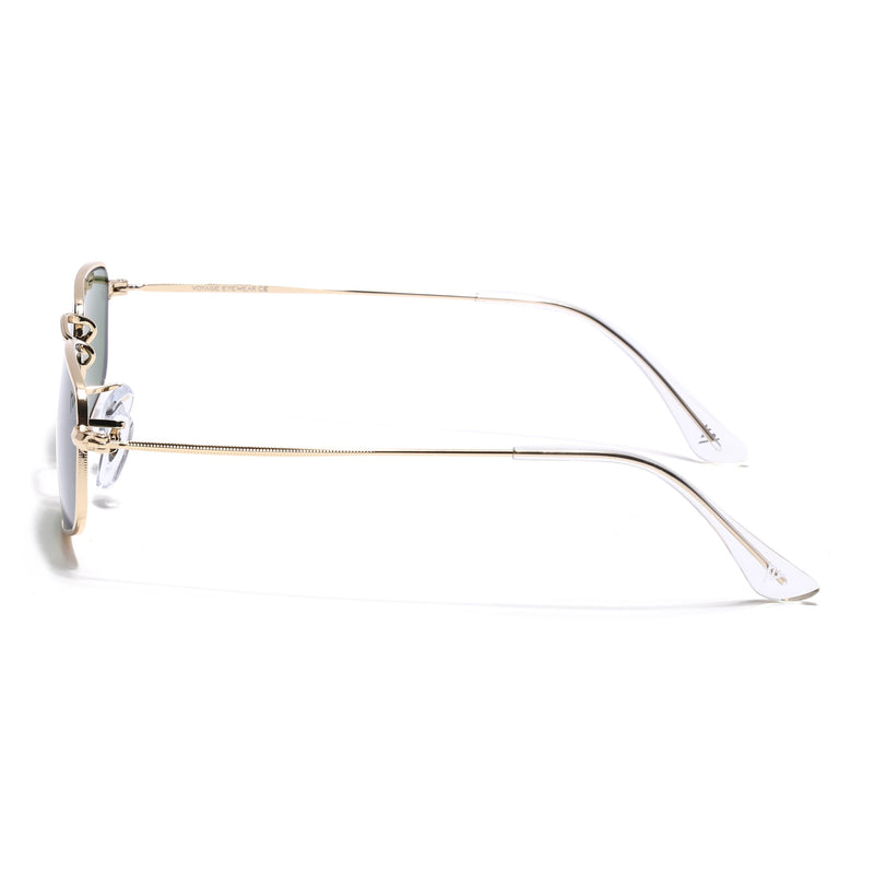 Malana | Olive Rectangle Sunglasses | Golden Frame - MG7557