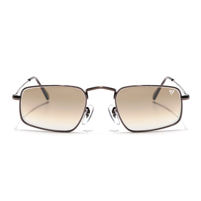 Malana |  Brown & Clear Rectangle Sunglasses| Brown Frame - MG7558
