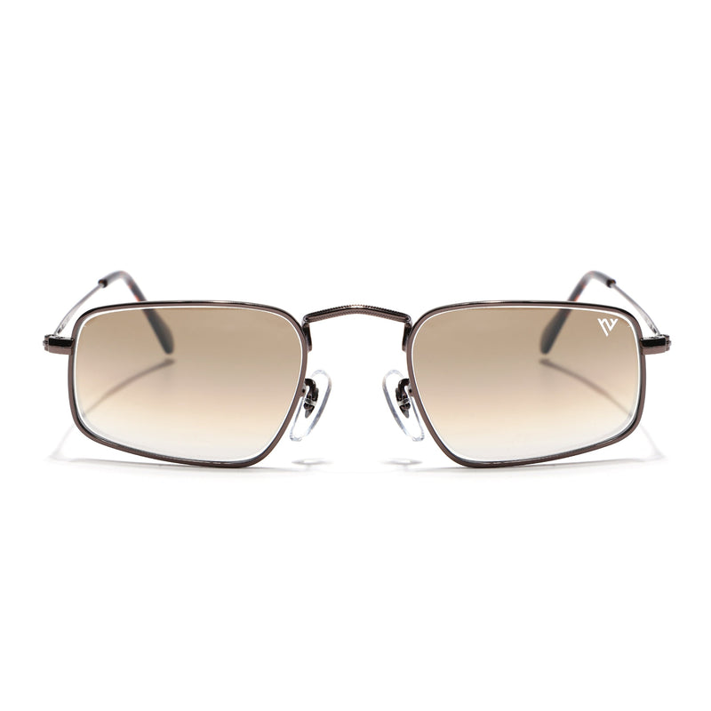 Malana |  Brown & Clear Rectangle Sunglasses| Brown Frame - MG7558
