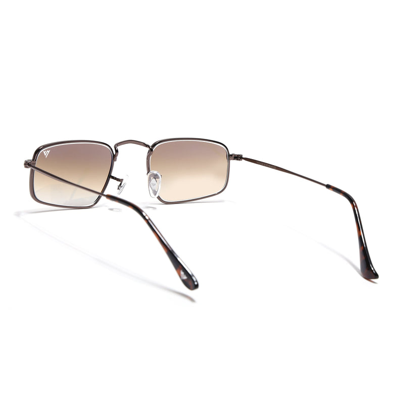 Malana |  Brown & Clear Rectangle Sunglasses| Brown Frame - MG7558
