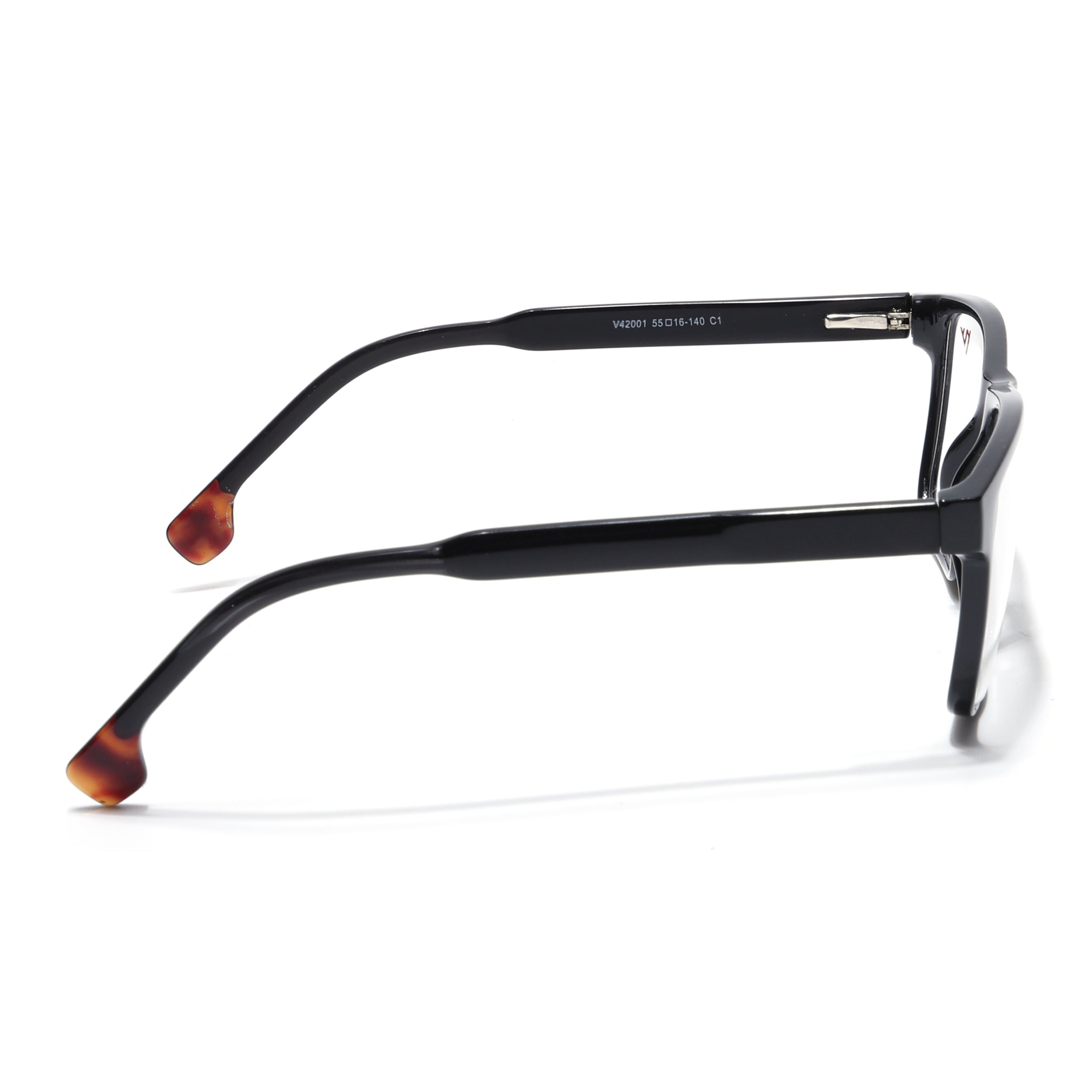 Voyage Shine Black Square Eyeglasses for Men & Women (V42001MG4765-C1)